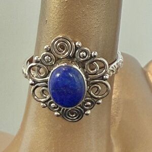 925 Silver with Lapis Ring
